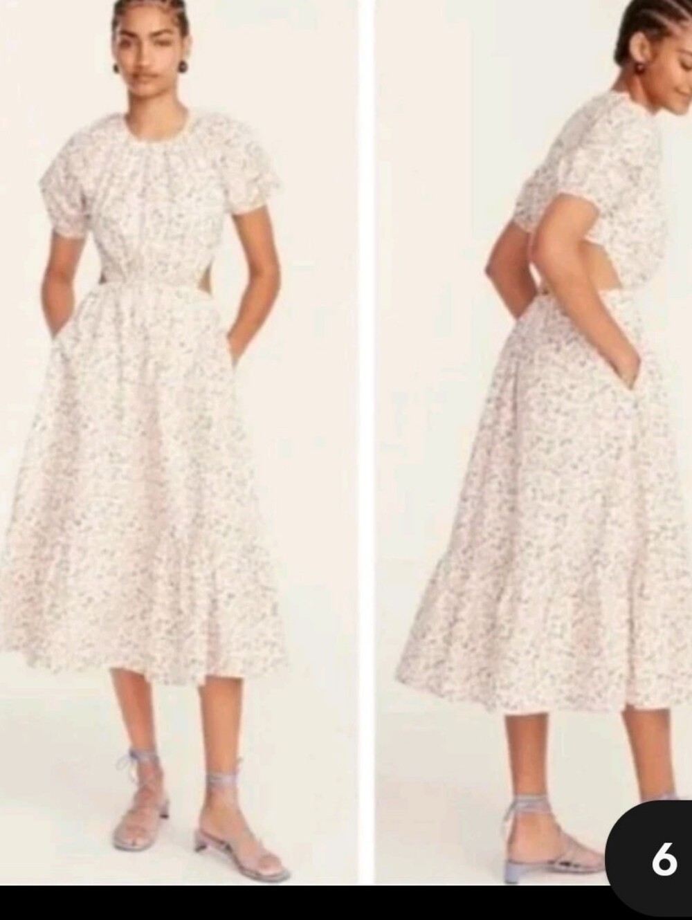 J. Crew Side-Cutout Poplin Meadow Floral Dress $168 Size 8